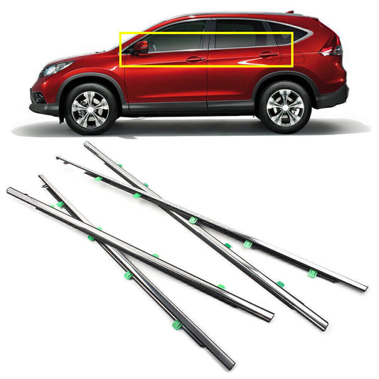 Chrome Fit for Honda CRV 2012-2016 Weatherstrip Window Molding Trim Sill Seal Belt