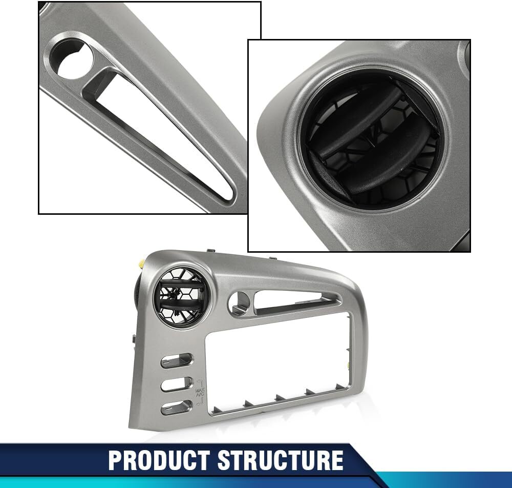 Suitable for 2003-2008 for Toyota Matrix/ for Pontiac Vibe Center Dash radio bezel trim in silver. Q