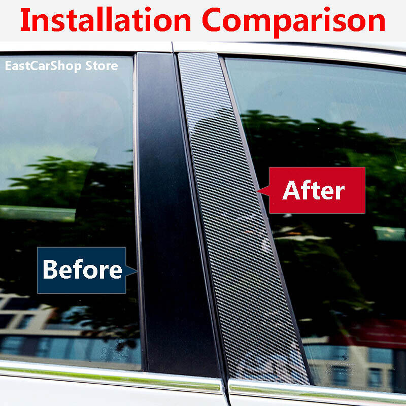 Carbon Fiber Style Pillar Posts Door Window Strip Trim for Porsche Macan 2014-22