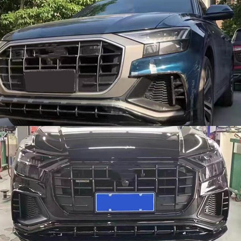 Carbon Fiber Front Bumper Fog Lamp Frame Eyebrow Cover for Audi Q8 SQ8 19-23 B n