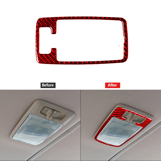Red Carbon Fiber Rear Overhead Light Panel Cover for Subaru Forester 2005-2008