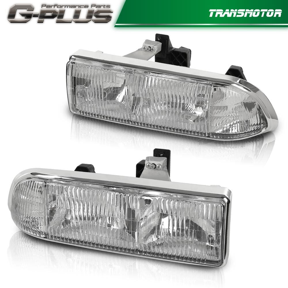 Headlight Assembly Fits 1998 - 2005 for Blazer 1998 - 04 S10 Left and Right with Bulbs - v