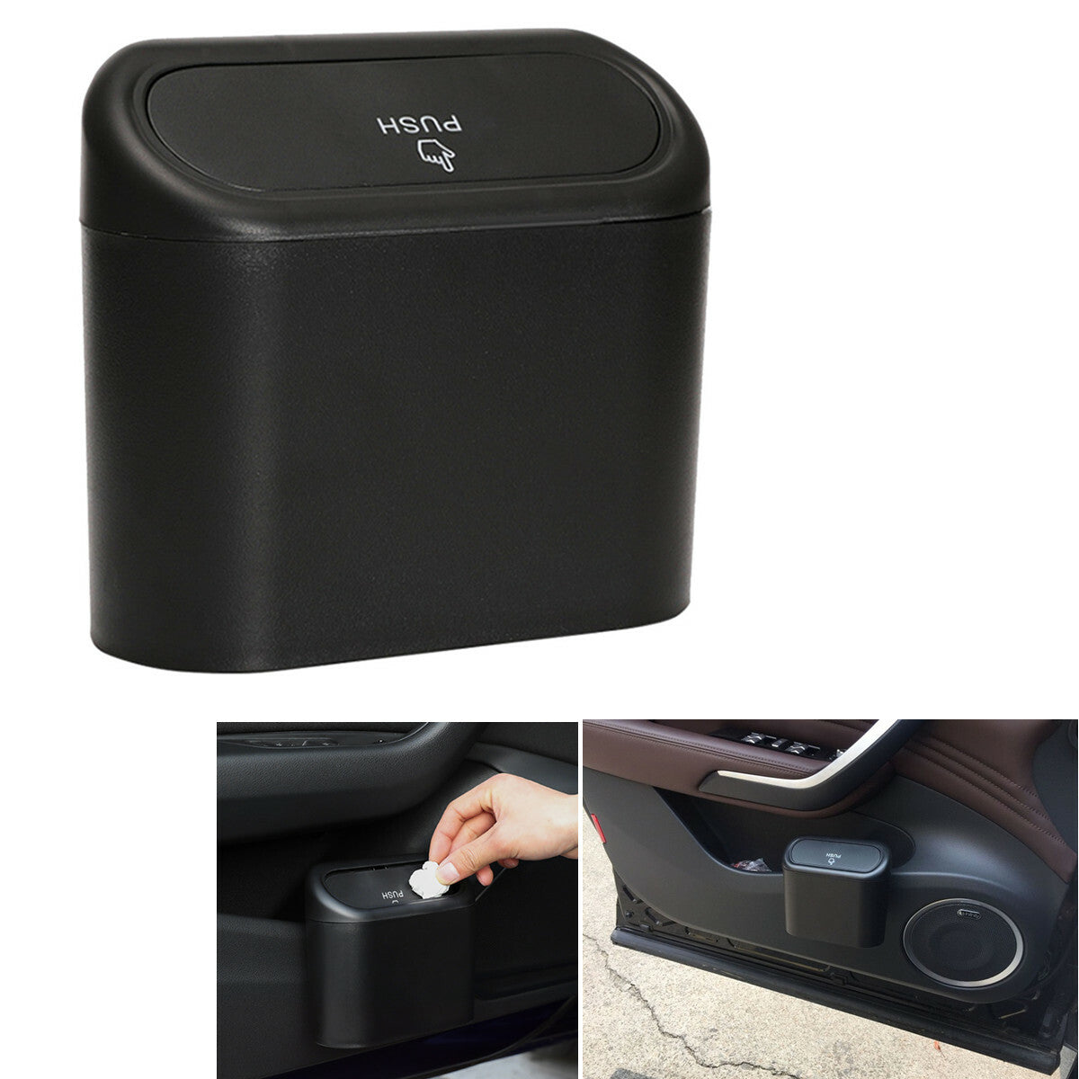 Portable Trash Can Garbage Litter Bin Bag Organizer Leak Proof For Car Home
