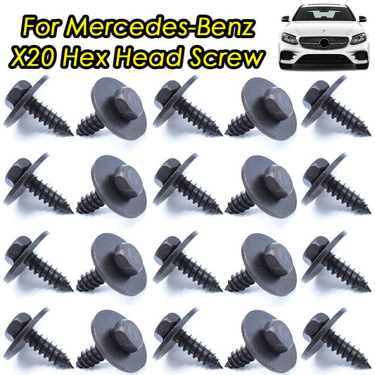 20x Bolt Body Hex Bolt w/ Washer for Mercedes-Benz 4.8x 19mm