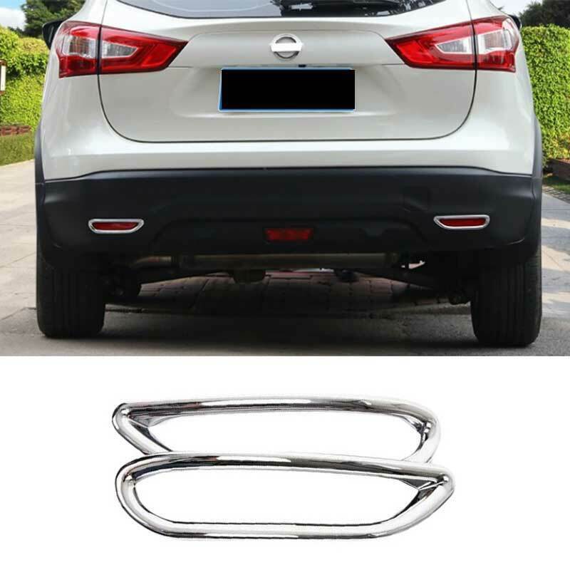for Nissan Rogue Sport 17-19 ABS Chrome Rear Bumper Fog Light Lamp Cover Trim 2P