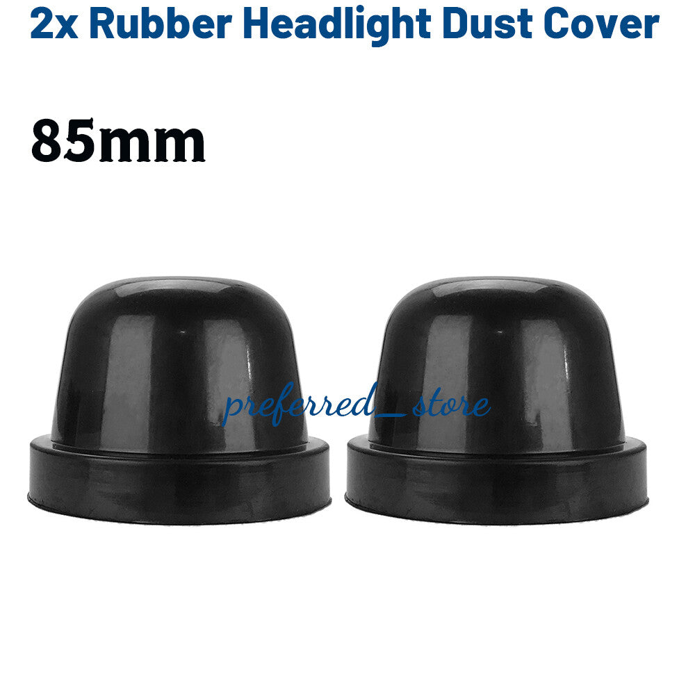 Two-piece rubber headlight housings, extended dust covers, and boot caps suitable for F150 2015, 2016, and 2017 models.