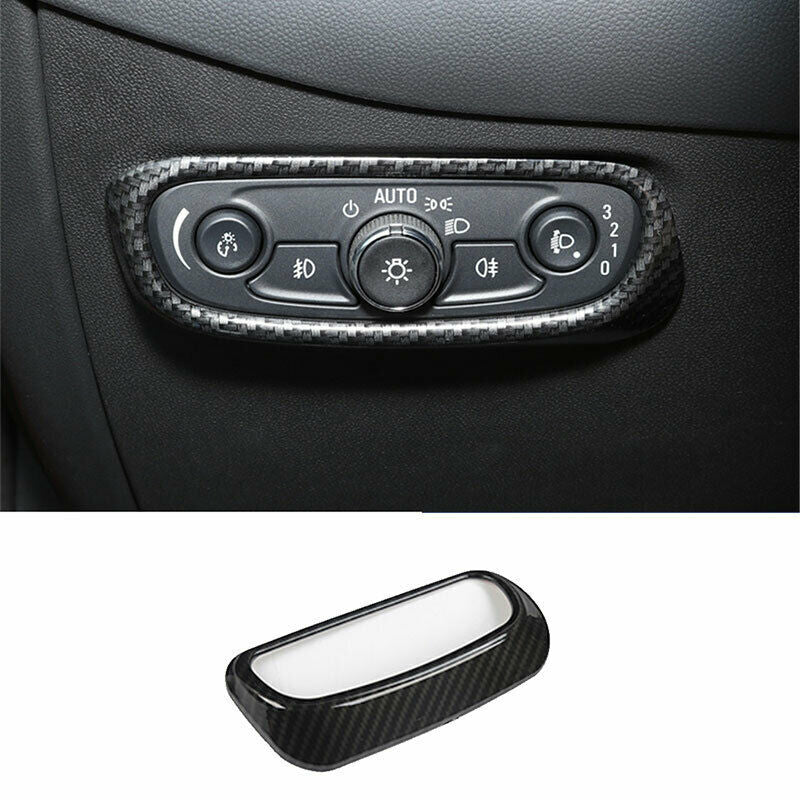 Car Headlight Button Frame Cover Trim Carbon Fiber For Chevry Equinox 2018-2021