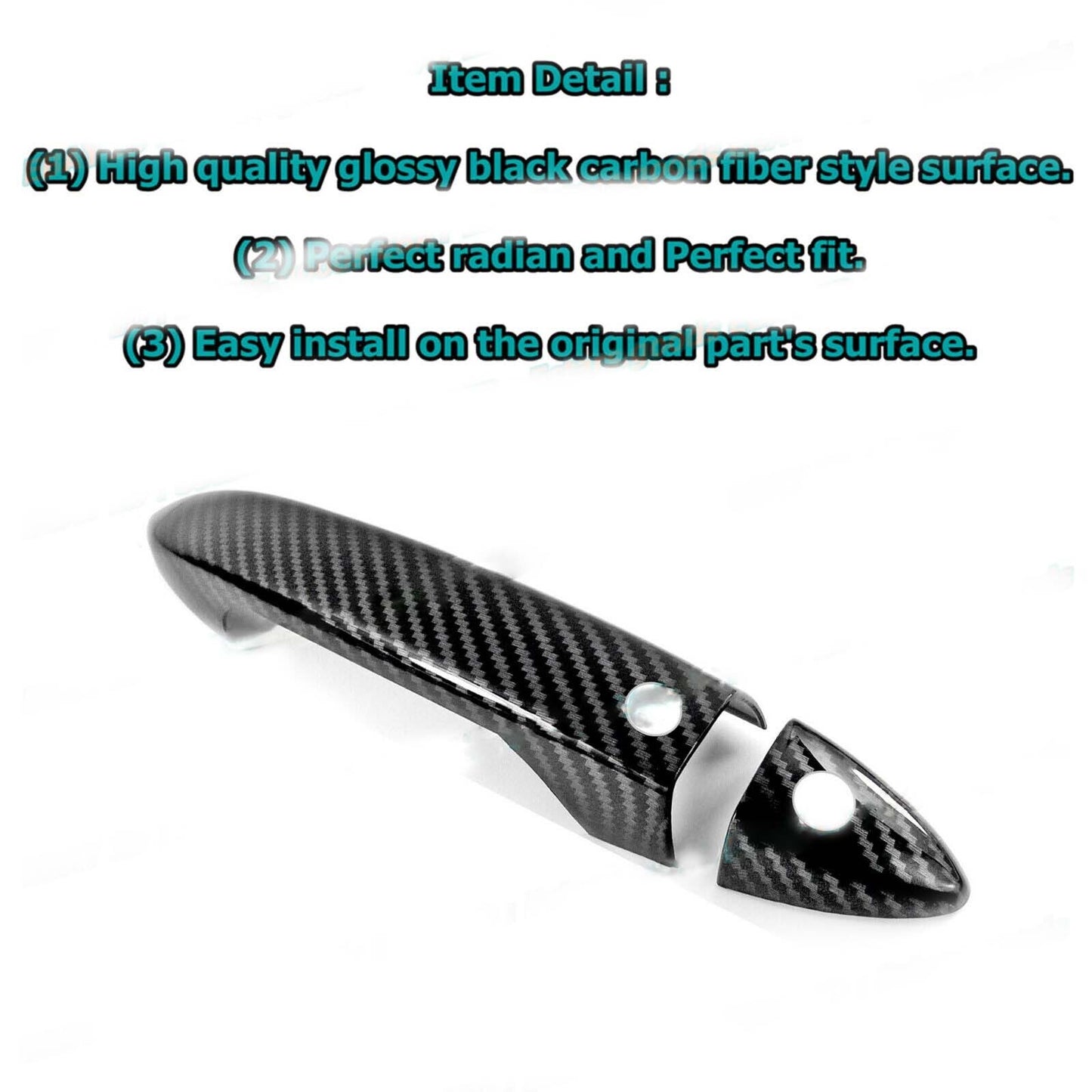 For 13-17 for Honda Accord Coupe Carbon Fiber Side for Smart Door Handle Covers Trims