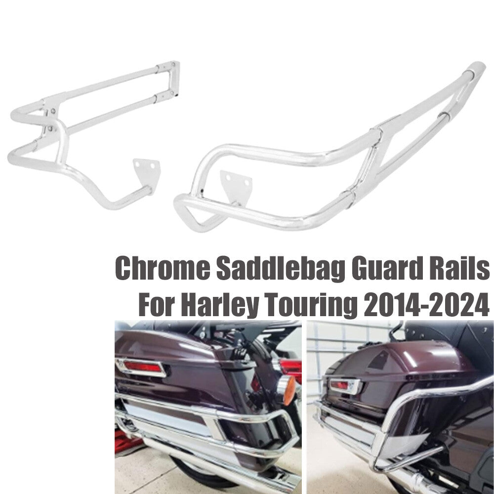Saddlebag Guard Rails for Harley Touring Electra Road Glide 2014 - 2024 Chrome n