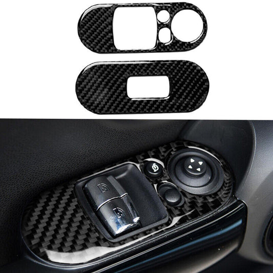 Carbon Fiber Car Window Switch Panel Cover Trim for BMW for Mini Cooper F56 14-20