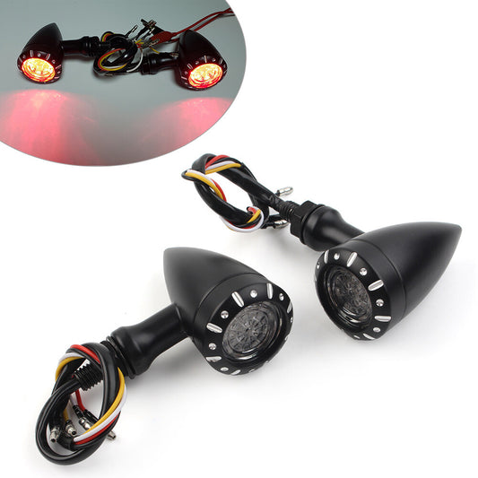 Motorcycle LED Red/Amber Brake Blinker Turn Signal Tail Light for Harley for Yamaha