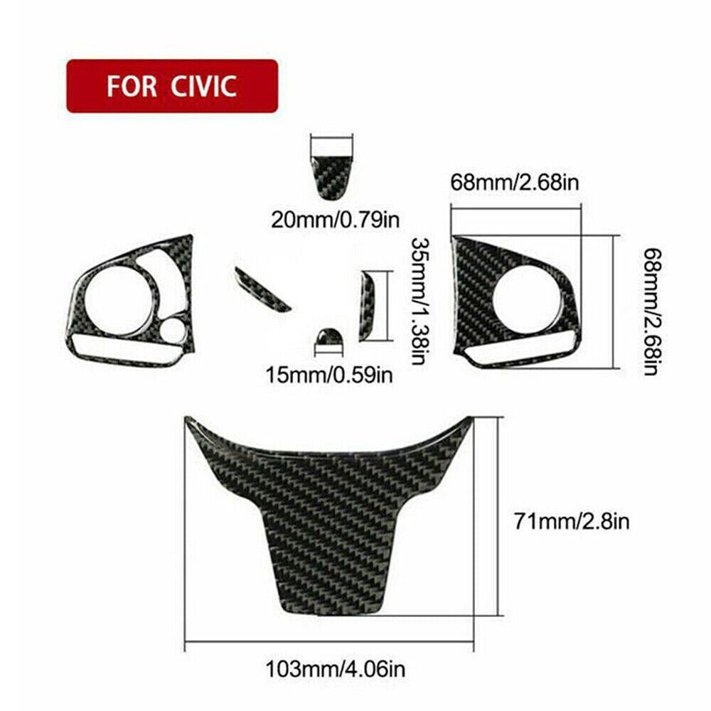 for Honda 10th Gen for Civic 2016-21 Interior Steering Wheel Cover Trim Parts New n