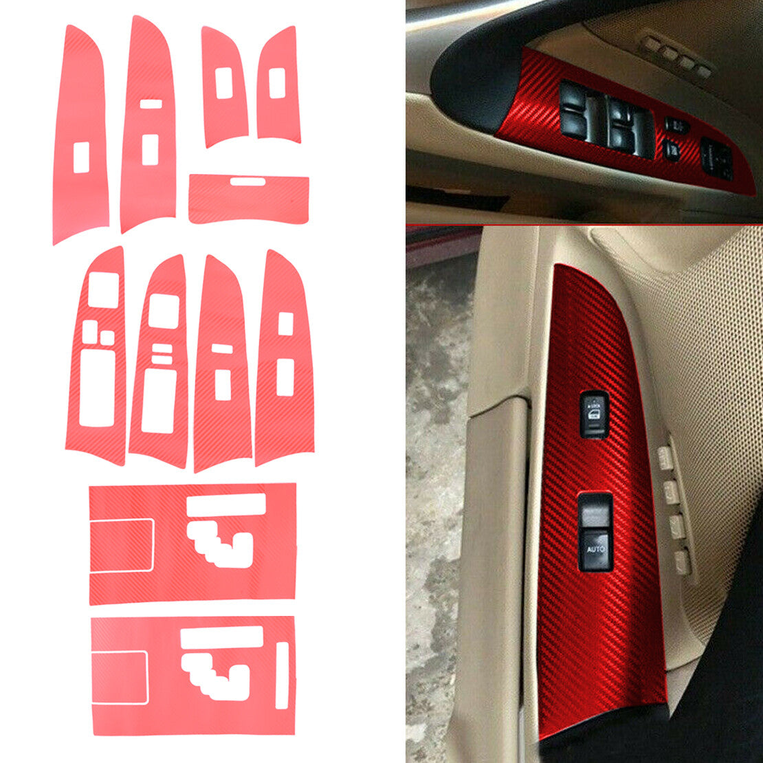 3D Red Interior Decoration Trim Sticker Fit for for Lexus IS250 300 350 2006-12 v