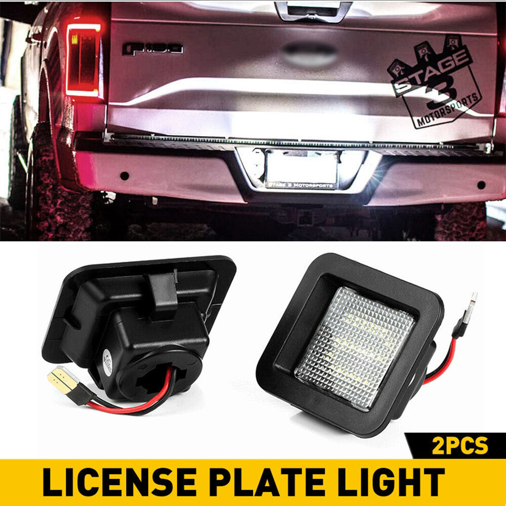 2-pack of 18 LED license plate lights, labels, and taillights for 2015-2021 F150, white. n