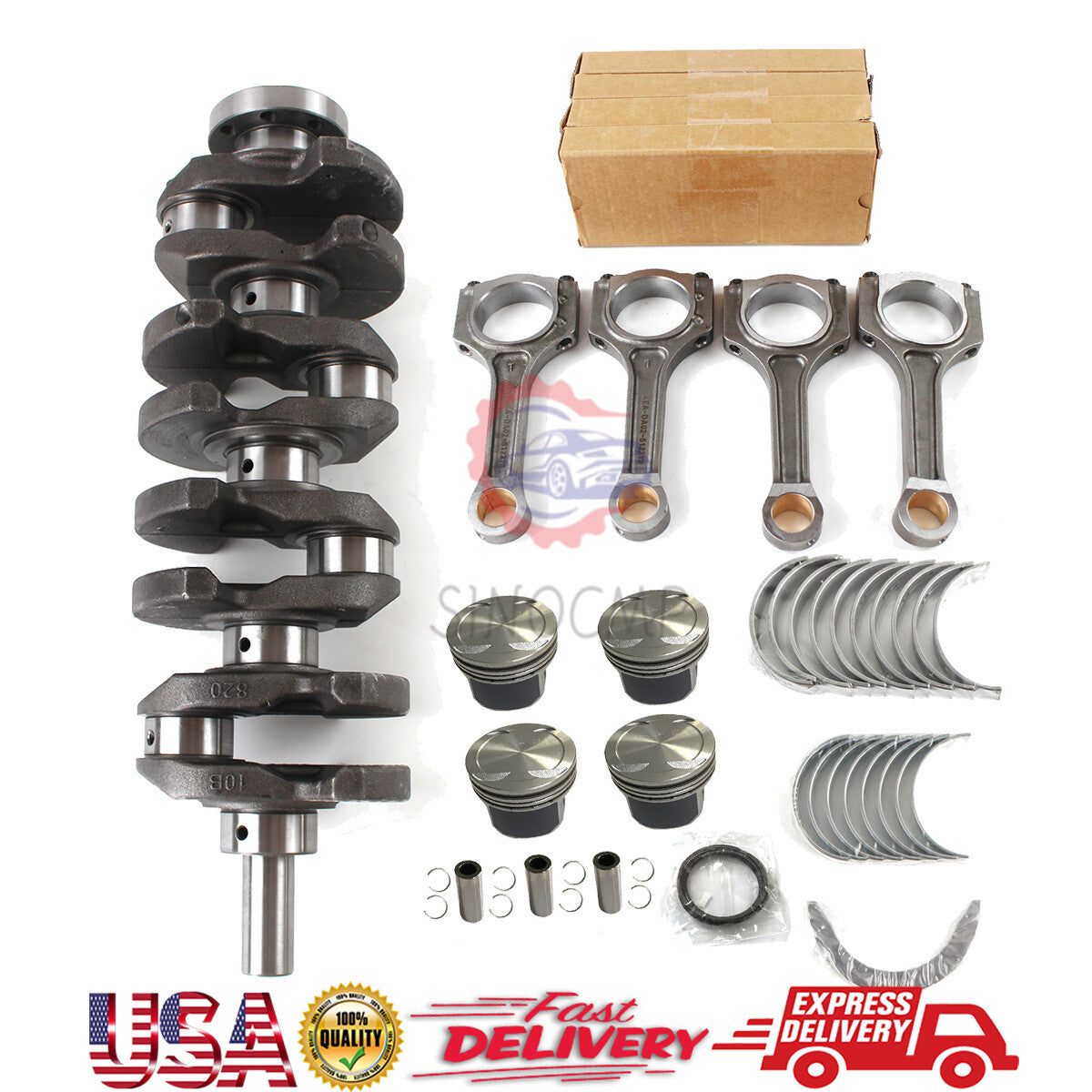 G4KH Crankshaft 231112G400  Connecting Rod  Pistons Rings Set for Hyundai for Kia