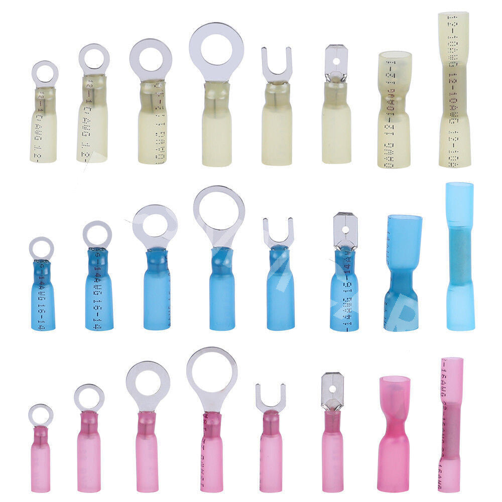 250x Assortment Heat Shrink Wire Connectors Electrical Ring Spade Crimp Termina