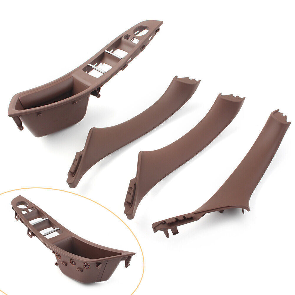 Inside Inner Door Panel Handle Pull Trim Case for BMW 5 Series F10 F11 RHD Red