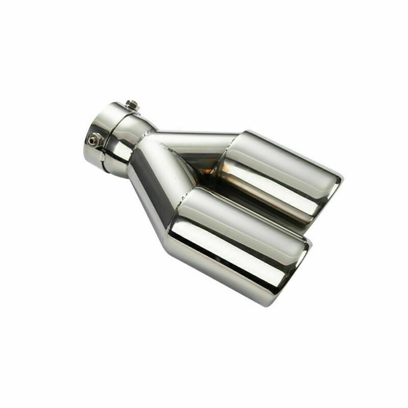Pair 2.5in ID 2.75'' OD Dual Exhaust Pipe Muffler Tips Clamp-on Dual Outlets