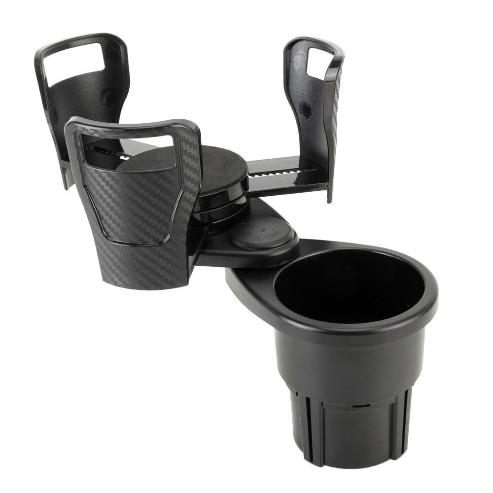 Dual Drink Cup Holder 2 In 1 Coffee Coke Cup Rack Flexible Arms Rotating Base Q