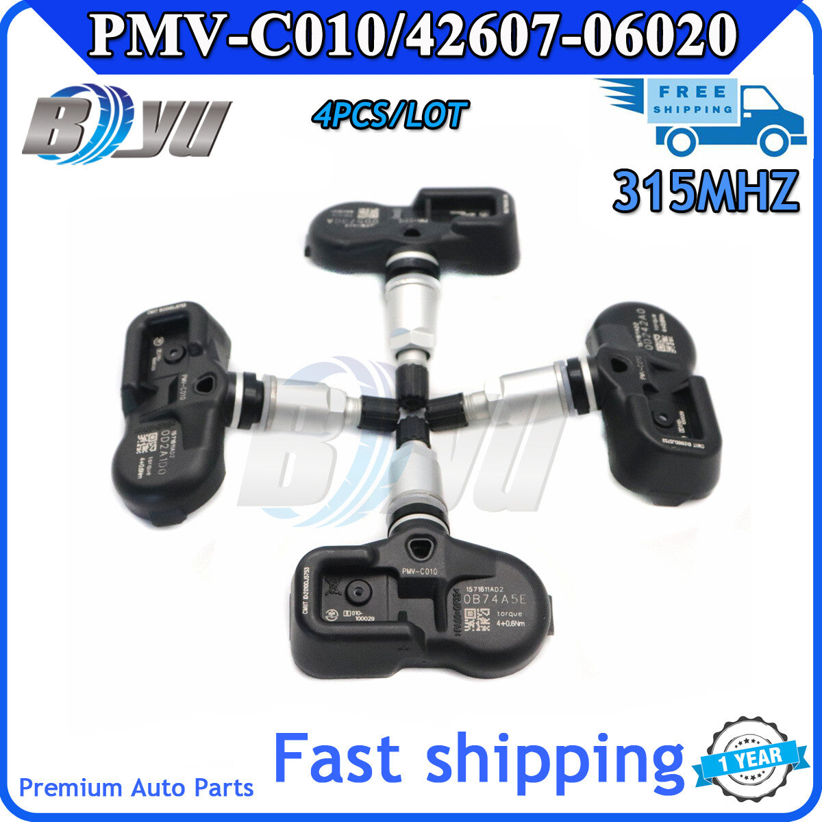 4-piece TPMS tire pressure sensor kit, new model PMV-C010 42607-30060, suitable for and for Lexus . v