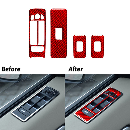 10x For Tacoma 2016-2021 Carbon Fiber Interior Rear Door Panel Cover Trim v