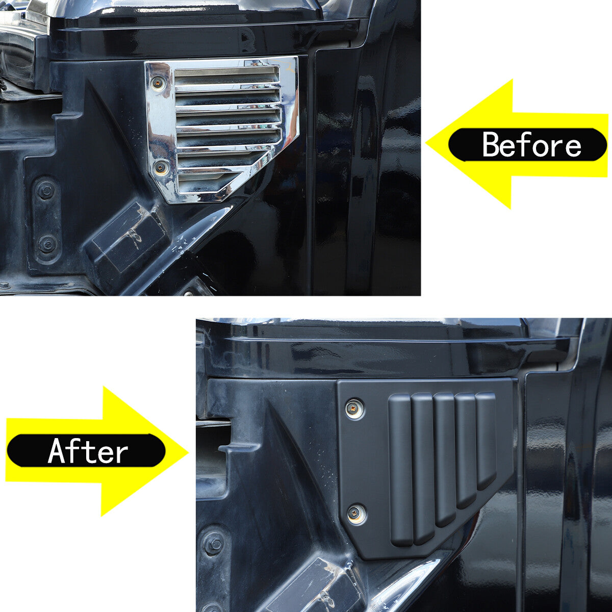 Matte black side vent cover air intake trim suitable for Hummer H2 2003-2009 - n