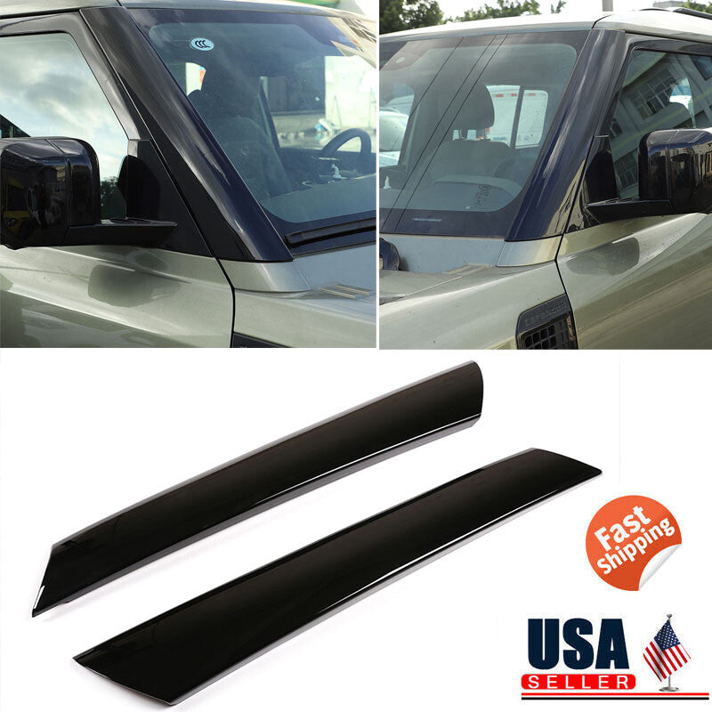 Suitable for Land Rover for Defender 20-23 Gloss Black Windshield A-Pillar Cover Panel - n