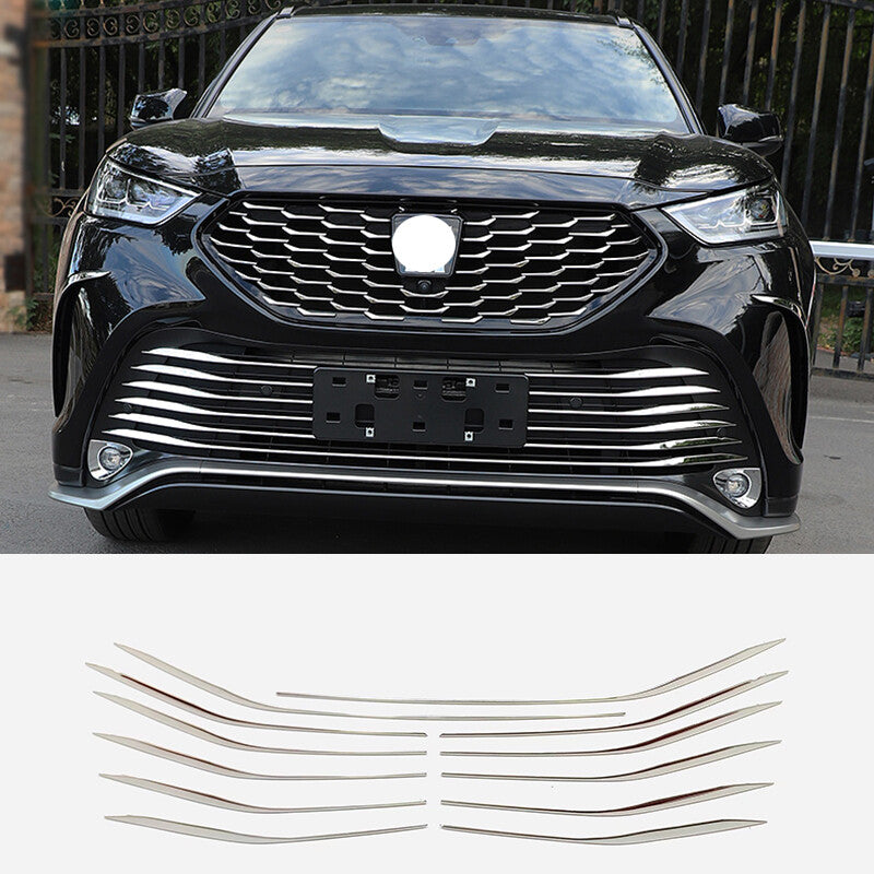 for Toyota Highlander XSE 2020-2023 Silver Front Bumper Lower Grille Decor Strip