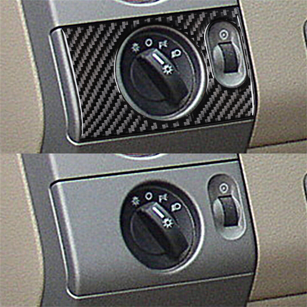Carbon Fiber Interior Headlight Switch Button Cover for Ford F-150 FX4 2004-2008