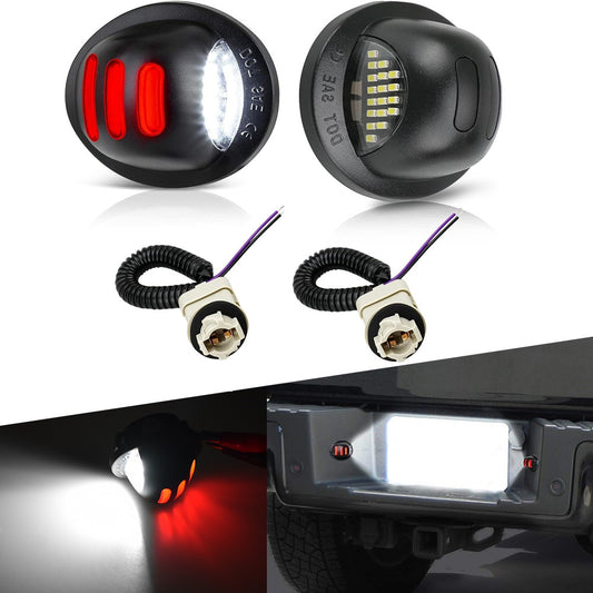2x  for ford  F-150 F250 F350 RED LED License Plate Light W/ Wiring Harness Socket Q