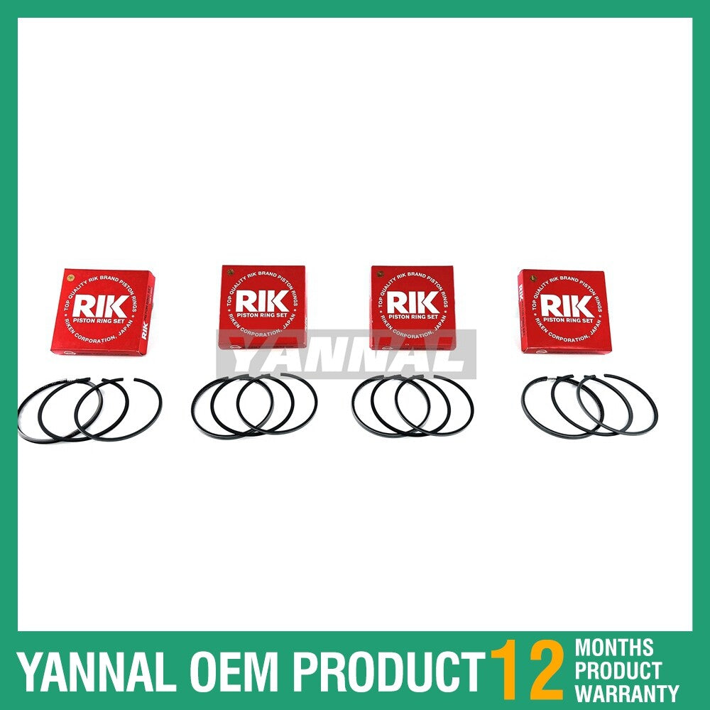 4 sets of S4L and S4L2 engine piston rings suitable for tractor skid-steer loaders.
