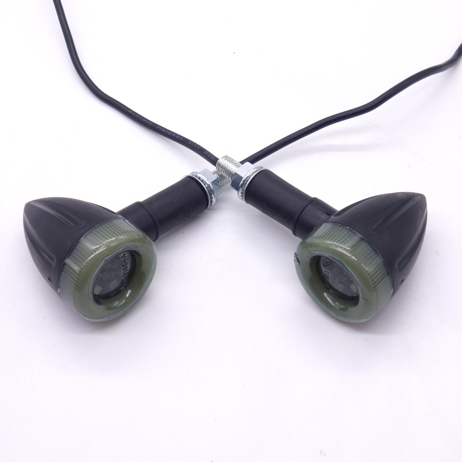 Black Motorcycle Plastic LED Amber Lamp Turn Signal Rear Brake lights Indicators Q