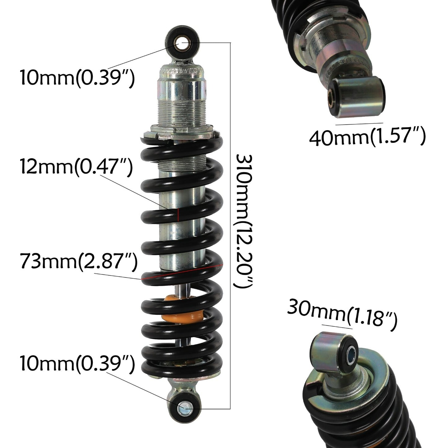 12.2-inch 310mm rear shock absorber for Pit Dirt Trail bikes, all-terrain vehicles, four for Honda 900lbs