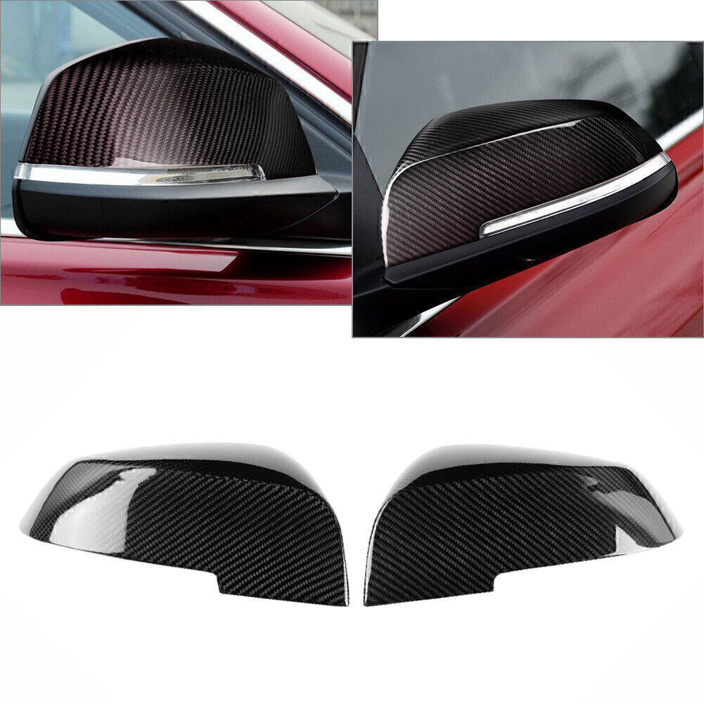 Black Carbon Fiber Side Mirror Covers Fit for BMW E84 F20 F22 F30 F32