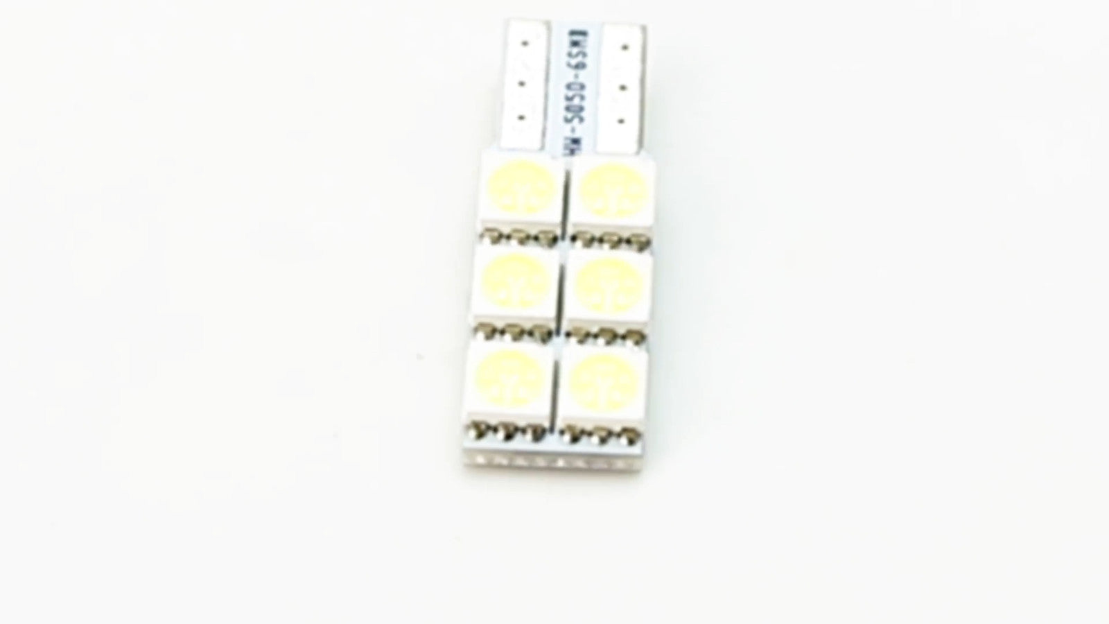 (2) White 6-SMD 168 2825 W5W T10 wedge-shaped LED sun visor vanity mirror bulb - n