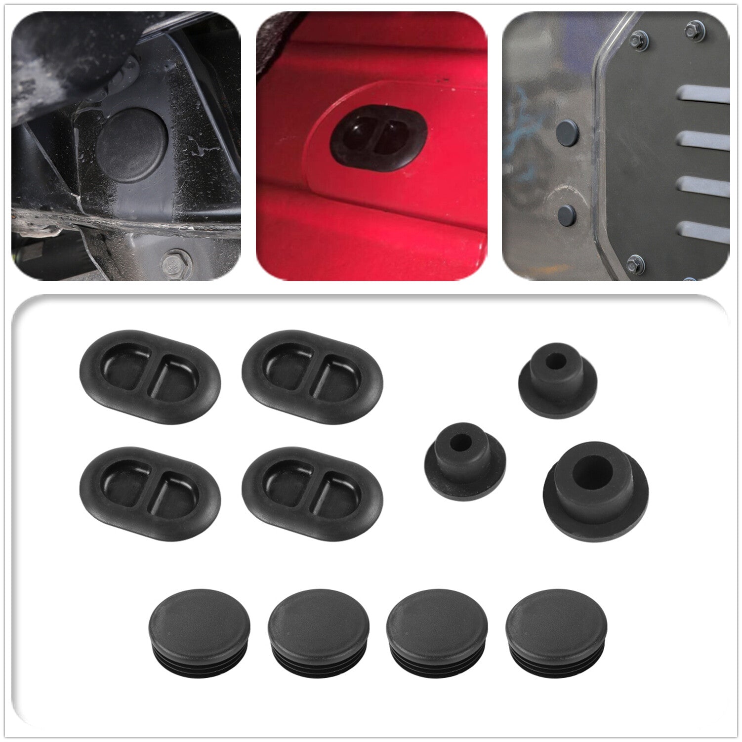 11pcs Frame Drain Floor Mat Plug Set for Jeep JL Sports Sahara Rubicon 2018-2023