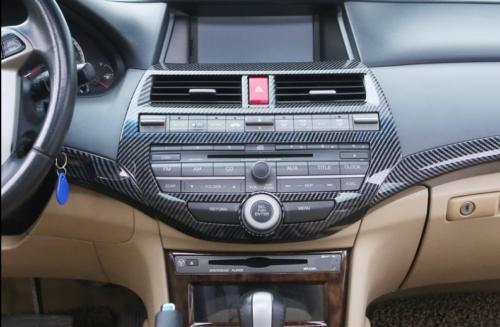 for Honda Accord 2008-2013 ABS Carbon Fiber Console CD Switch Control Panel Trim