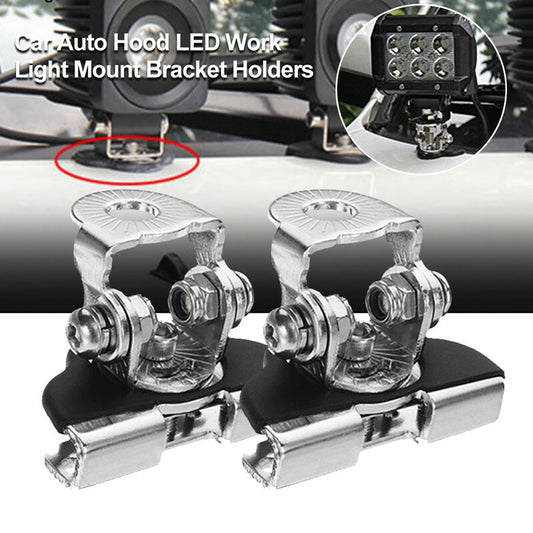 2pcs Stainless Steel Mount Universal Car Auto Hood LED Work Light Bracket Holder