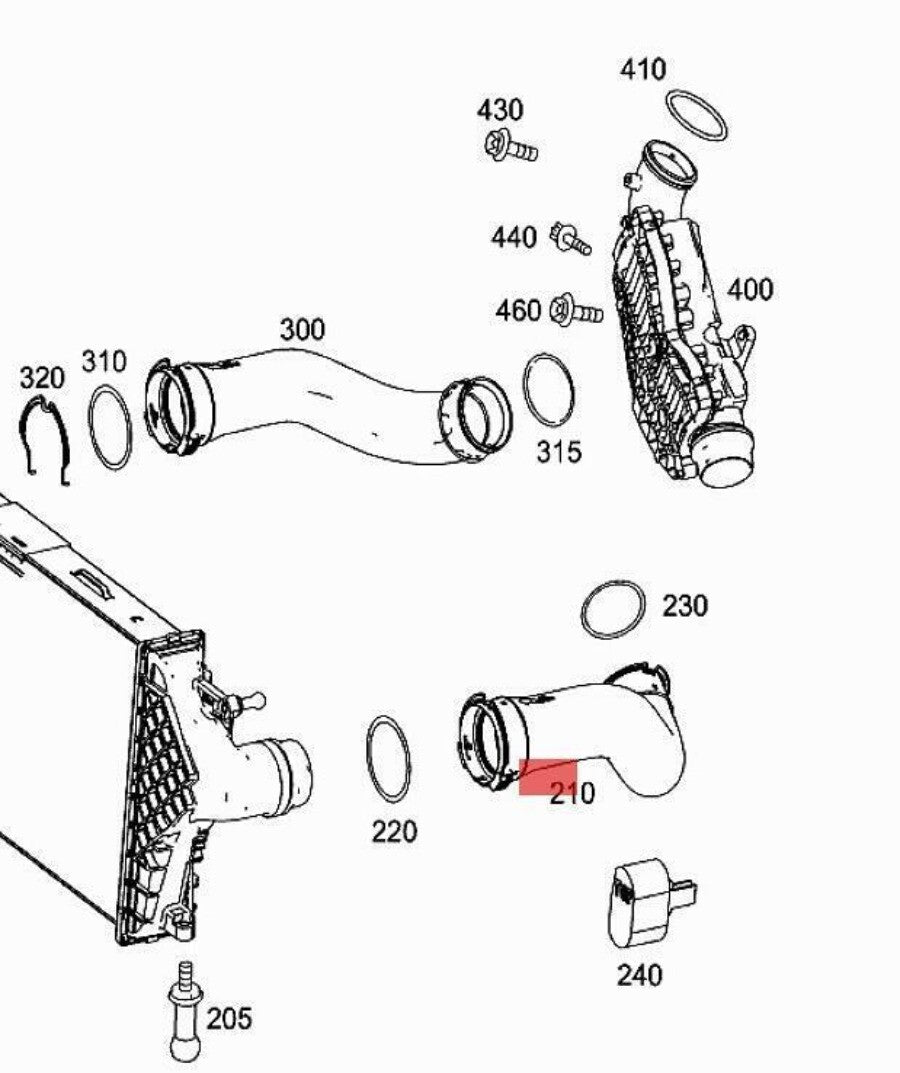 Air Intake Duct Hose For ML/GLE 350 CDI/D 4MATIC1 1665280082 n