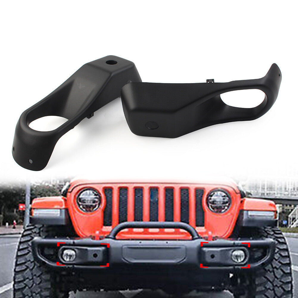 2x Front Fog Lamp Cover Black for Jeep for Wrangler JL 2018-2022