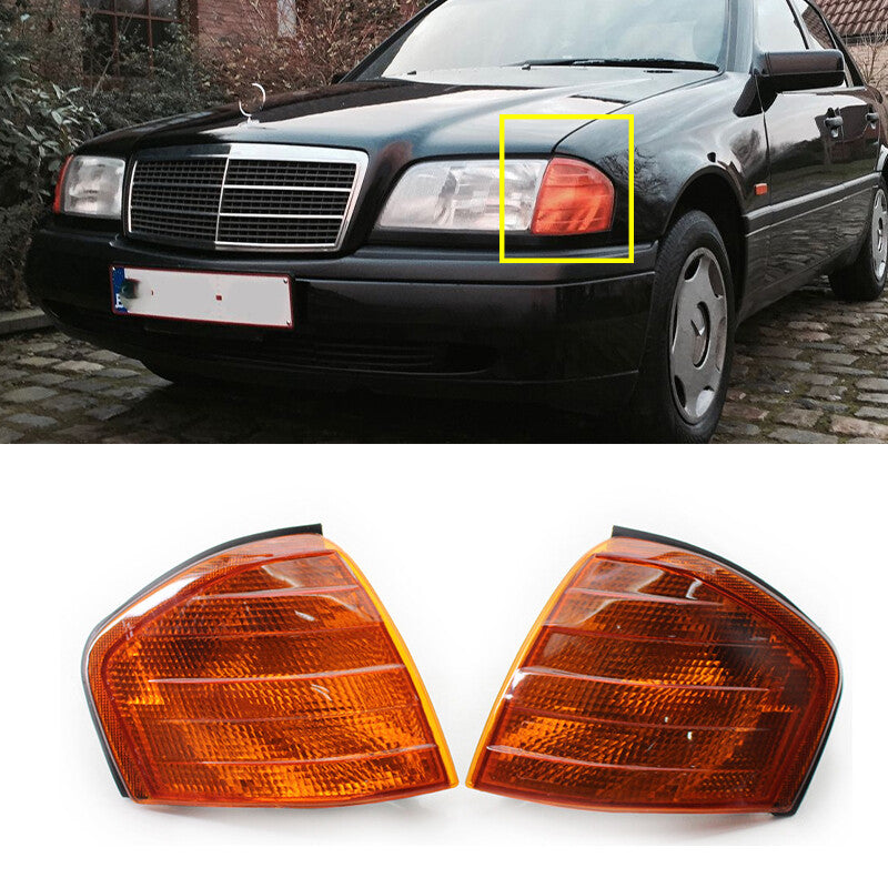 Pair Front Corner Lamp Turn Signal Lamp for Mercedes-Benz C Class W202 1994-2000