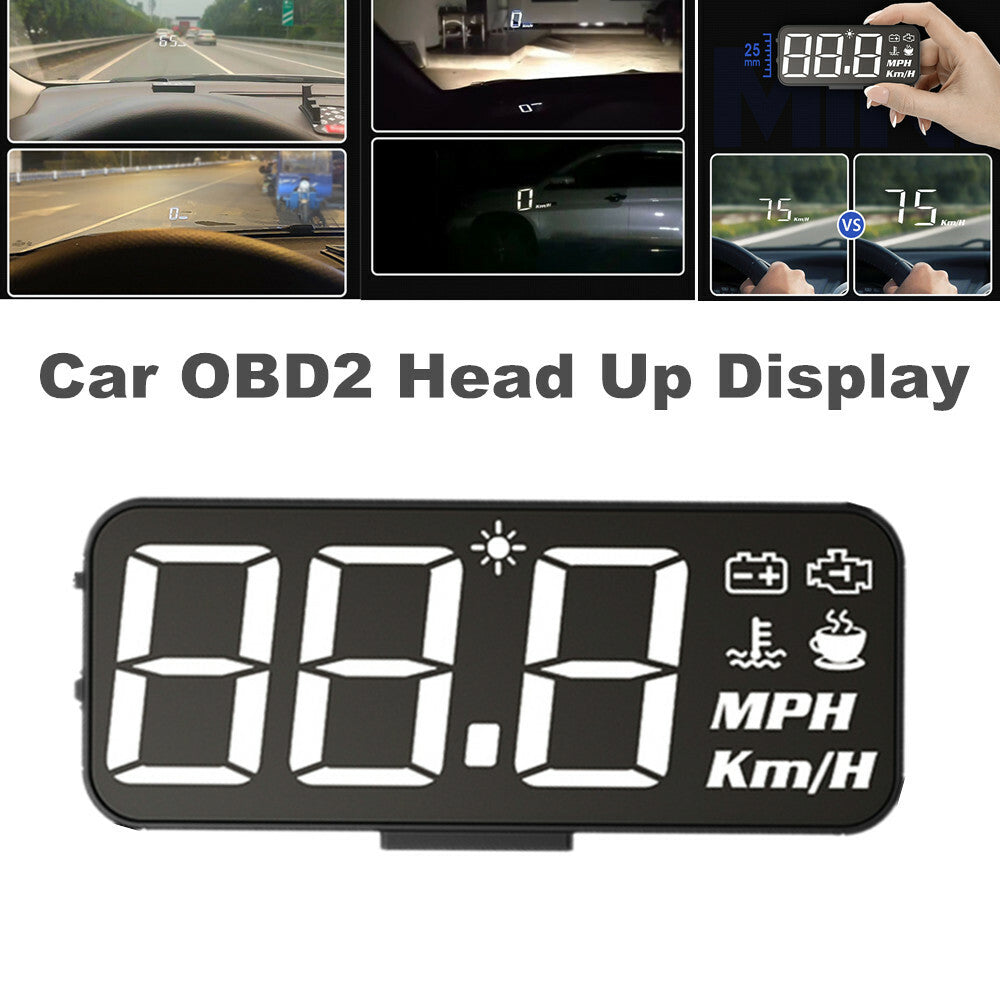 OBD2 Car HUD Head-Up Display Digital Projector Speedometer Water Temperature Volt (mph) n