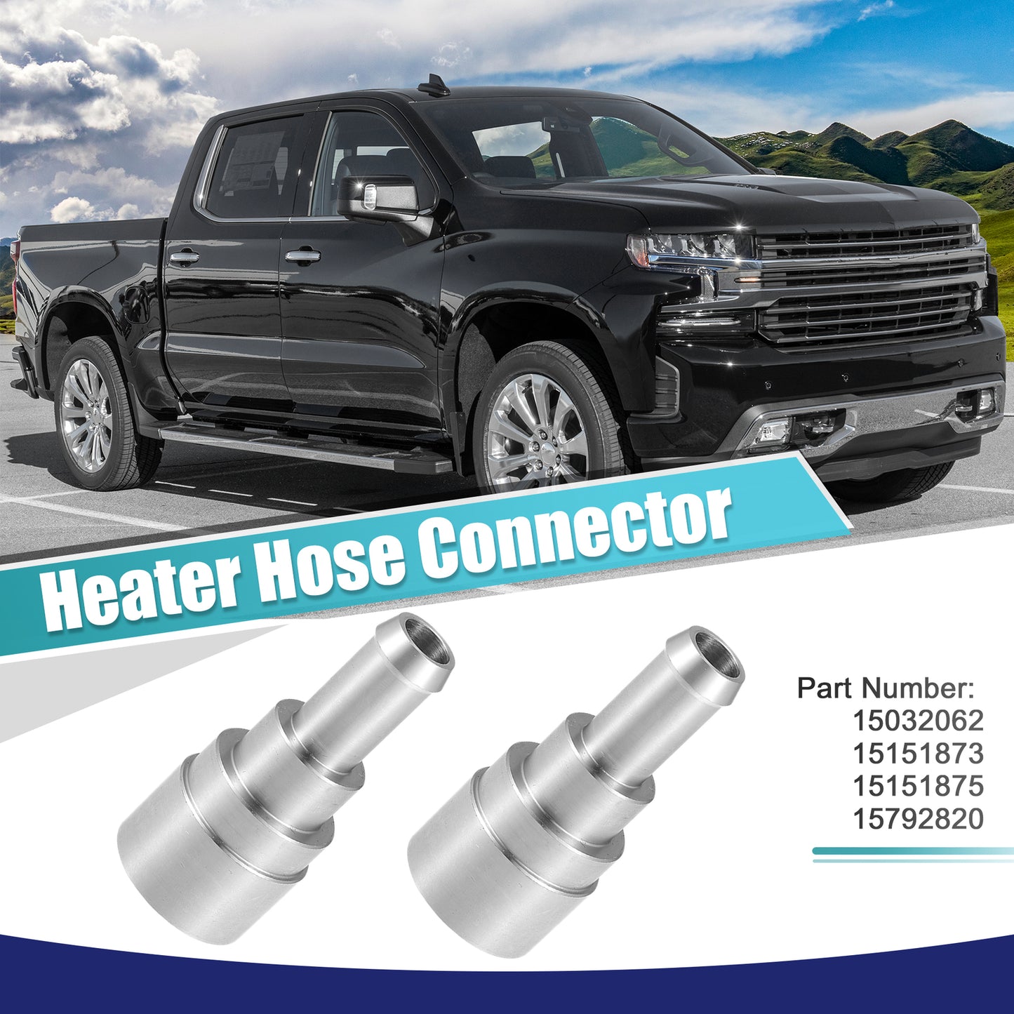 2pcs 15032062 Coolant Connector Hose for Silverado 3500 2001-2006 n