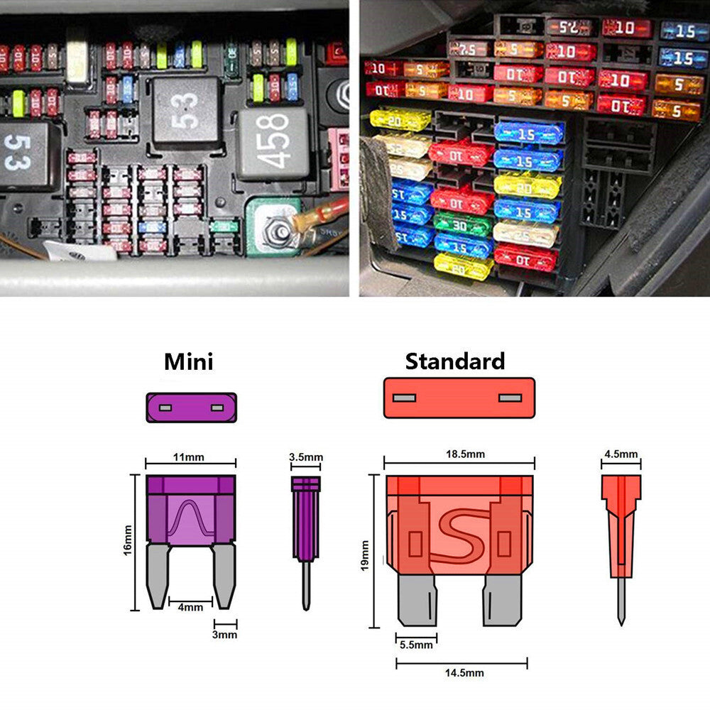 for Mini Medium Standard Blade Fuse Assortment Kit APM 140Pc/Box For Car Motorcycle Q