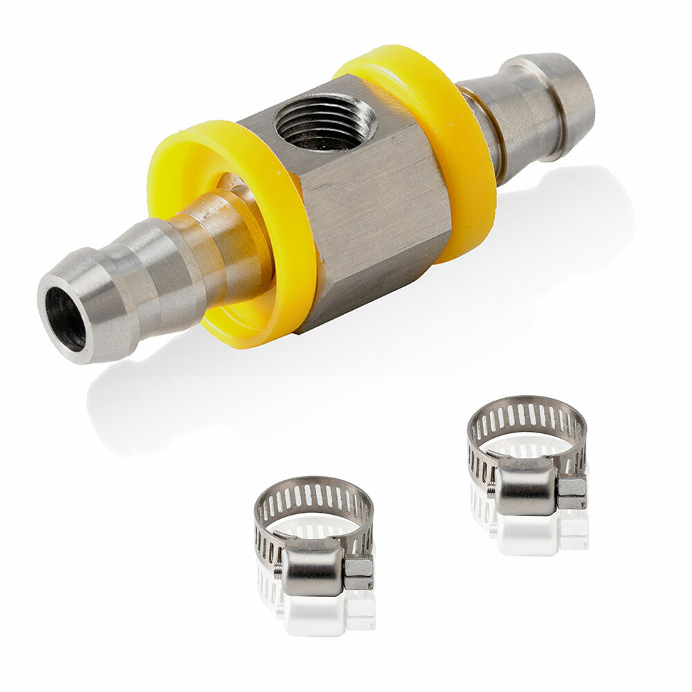 GlowShift 1/2â€?Fuel Line Fuel Pressure Gauge Sensor T-Fitting Adapter Q