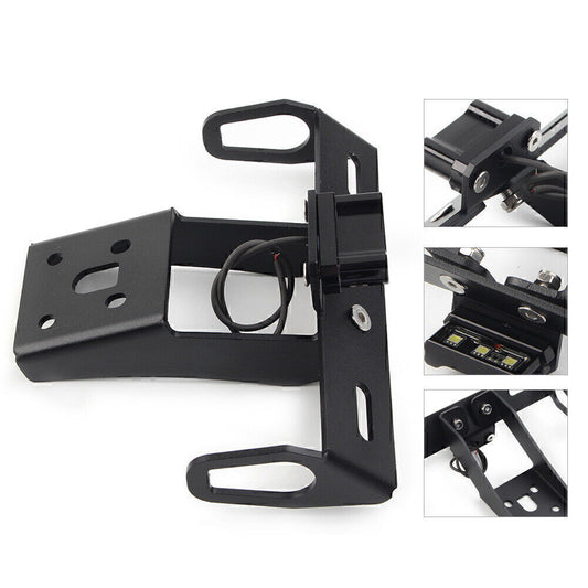 Black Rear License Plate Holder W/ LED Light for Kawasaki ZX-10R 636 ZX-6R
