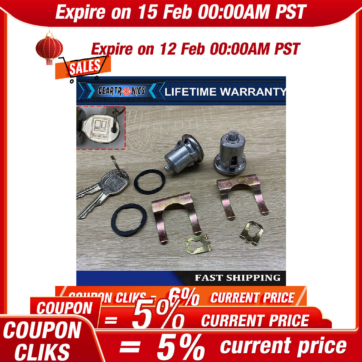 Fit for Buick for Cadillac for Chevrolet for GMC Van Truck DL15800 Door Lock Cylinder Kit US