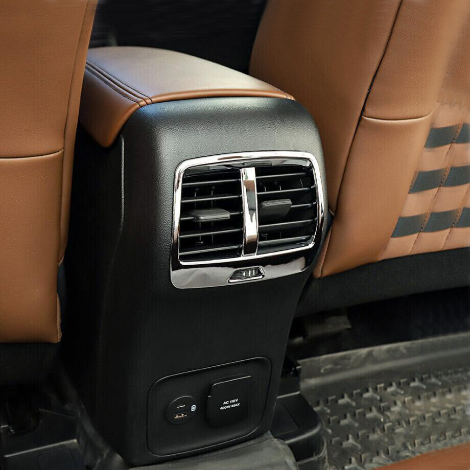 For 21-2024 Bronco Sport Chrome Rear Air Conditioner Outlet Vent Trim Cover v