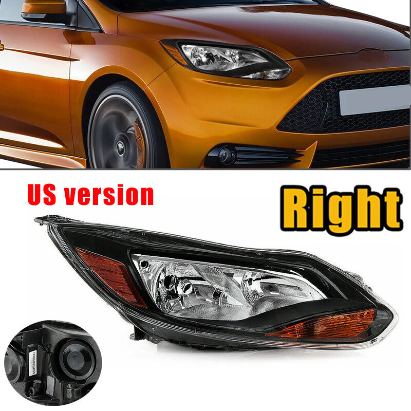 Right Headlights Replacement Black Housing Amber Signal Lamp for Ford Focus12-14