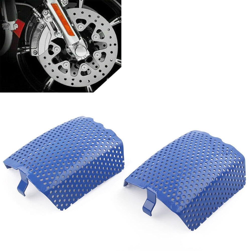 Steel Front Caliper Screen Inserts for Harley V-Rod  Touring 2006-2019 Blue